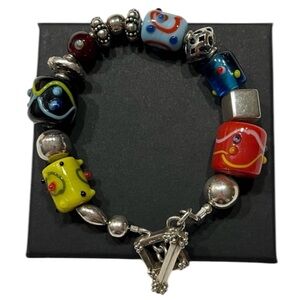 SILPADA Sterling silver bracelet with Lampwork glass beads